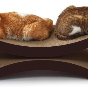 PetFocus® Ultimate Cat Scratcher Lounge, Superior Cardboard & Construction, Reversible Durable & Long Lasting Scratcher, significantly outlasts cheaper alternatives. (Walnut Brown)