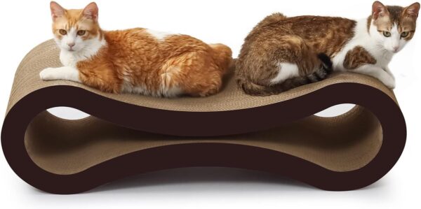 PetFocus® Ultimate Cat Scratcher Lounge, Superior Cardboard & Construction, Reversible Durable & Long Lasting Scratcher, significantly outlasts cheaper alternatives. (Walnut Brown)
