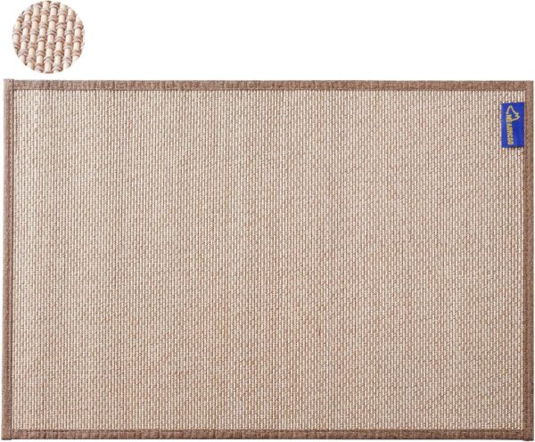 Mearrcgo Cat Scratch Mat - 60 X 40 CM Cat Scratching Pad Woven from Bamboo, Wear-Resistant, No Crumbs, With Magic Stickers to Protect Sofa, Floor, Wall, Window (1 Pack)