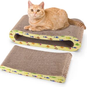 Nobleza Cat Scratcher Cat Scratching Board, 2 in 1 Kitten Lounge Bed with Catnip, Durable Cat Scratching Pad, Scratching Post for Indoor cats, Premium Scratch Textures.