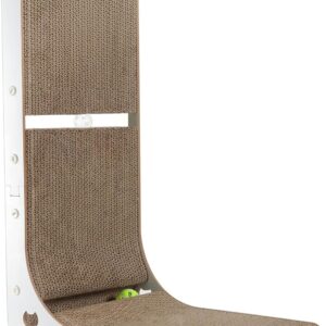 MEEYUU L Shape 60CM Cat Scratcher, Poils bebe Cat Scratchers for Indoor Cats, Protecting Furniture Cat Scratch Pad, Cardboard Cat Scratching with Ball Toy, Large (White)
