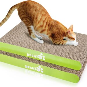 pecute Cat Scratcher Cat Scratching Boards 2 Pack, Kitty Scratching Pads Small Medium Cat Lounger Catnip Included