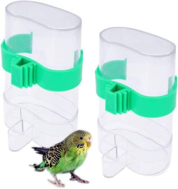 2 PCS Bird Cage Water Dispenser Water Feeders for Birds Automatic Bird Feeder Food Dispenser Bird Food Water Dispenser for Small Animals Parrot Canaries Cockatiels