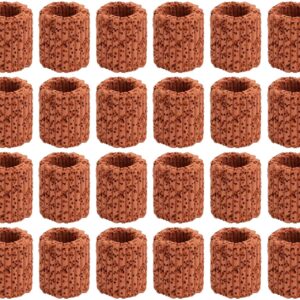 AOVNA 24Pcs Aquarium Water Plants Fixed Ring Fish Tank Plants Holder Red-Brown Ceramics Anti-Floating Accessories for Aquarium Decoration Fish Tank Pottery Holder Plant Gravity Ring