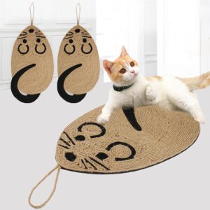 Cat Scratcher Mat Natural Sisal Cat Scratching Pads Hanging Cat Scratcher Scratching Board Non-slip Cat Scratching Rug for Cat Scratching Claws and Sleeping Pad for Protecting Furniture Legs Protector