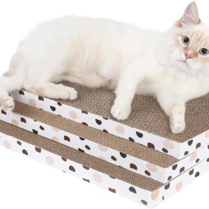 ComSaf Cat Scratcher Cardboard, 3 Layers Design Cat Scratcher Pads, Replacement Cat Scratching Board, Reversible Recycle Corrugate Cardboard Cat Scratching Pad, Refill Pads for Cat Scratch Box