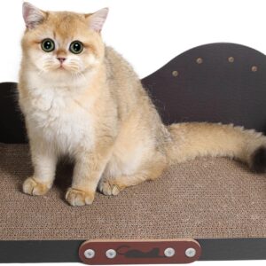 ComSaf Cat Scratcher, Sofa Shaped Cat Scratching Board, 2 in 1 Cardboard Scratch Pad, Cat Scratching Lounge Bed for Indoor Kitten, Durable Board for Furniture Protection, Cat Kitty Training Toy