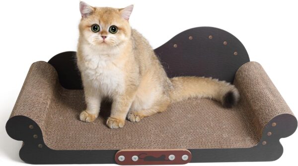 ComSaf Cat Scratcher, Sofa Shaped Cat Scratching Board, 2 in 1 Cardboard Scratch Pad, Cat Scratching Lounge Bed for Indoor Kitten, Durable Board for Furniture Protection, Cat Kitty Training Toy