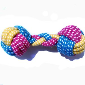 HESUILONG Dog Toys Puppy Teething Chew Toys,Dog Chew Toys Rope Toys,Cat Chew Toys,Safe Braided Rabbit Toys Healthy Gift (dumbbell)