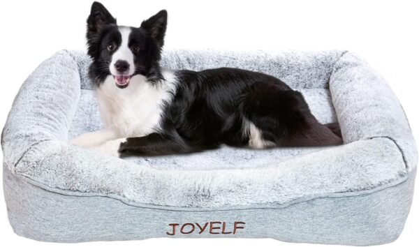 JOYELF Memory Foam Dog Bed Large Orthopedic Pet Bed with Washable Cover, Independent Mat Design with Free Waterproof Liner Included