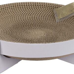 Kerbl Scratching Bed with Catnip, 35 x 35 x 10 cm, Platinum White