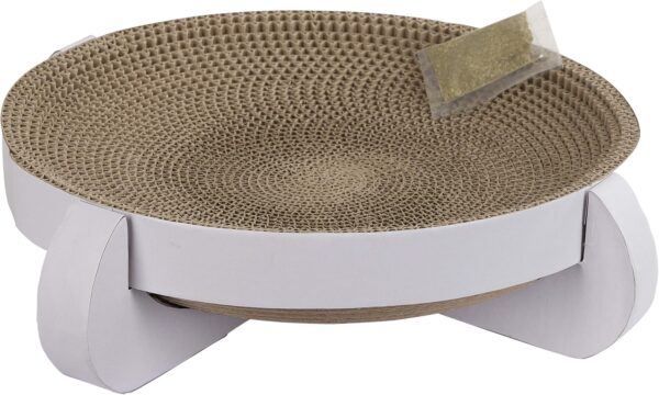 Kerbl Scratching Bed with Catnip, 35 x 35 x 10 cm, Platinum White