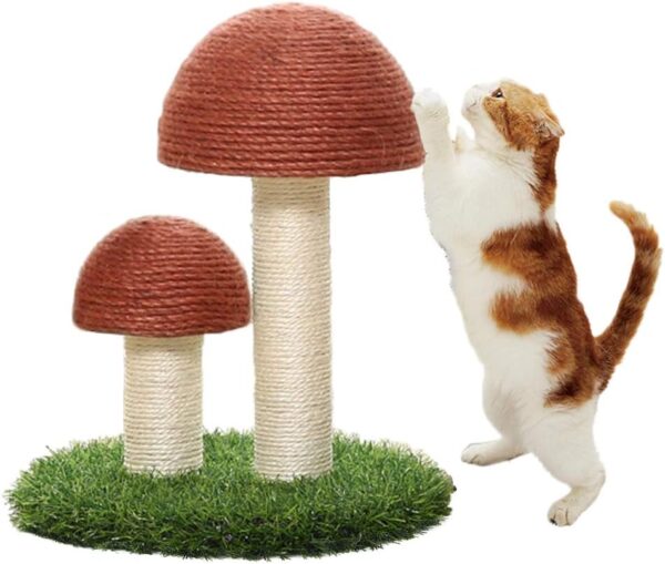 Meikuler Cat Scratching Post, Mushroom Scratcher Toys for Cats & Kittens, Natural Sisal Cat Scratchers for Cats