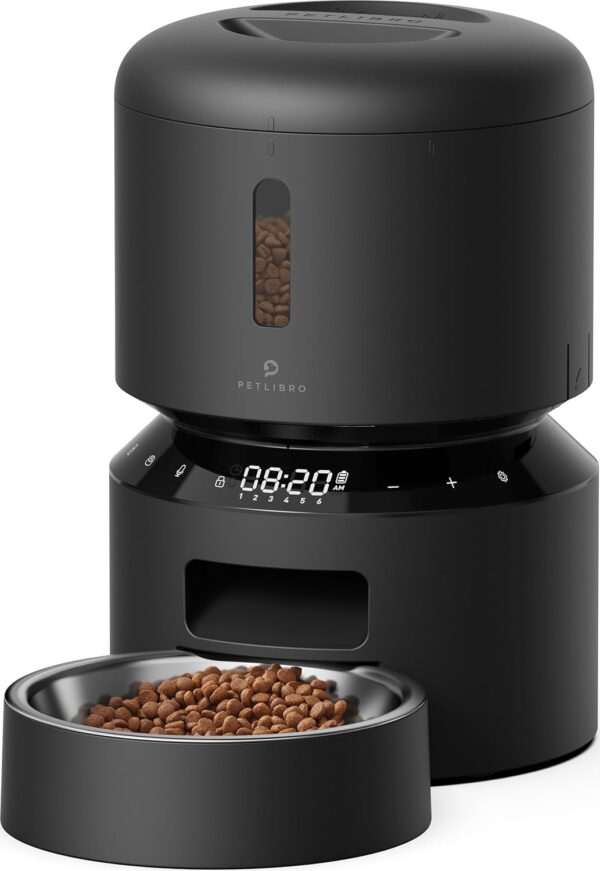 PETLIBRO Automatic Cat Feeder, Cat Food Dispenser with Freshness Function, Timed Cat Feeders for Dry Food, Twist-Lock Lid, up to 50 Portions 6 Meals Per Day, Pet Feeder for Cats and Dogs
