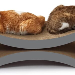 PetFocus Ultimate Cat Scratcher Lounge, Superior Cardboard & Construction, Reversible Durable & Long Lasting Scratcher, significantly outlasts cheaper alternatives. (Slate Gray)