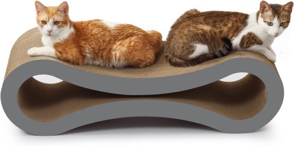 PetFocus Ultimate Cat Scratcher Lounge, Superior Cardboard & Construction, Reversible Durable & Long Lasting Scratcher, significantly outlasts cheaper alternatives. (Slate Gray)