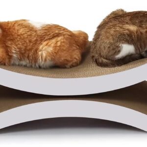 PetFocus® Ultimate Cat Scratcher Lounge, Superior Cardboard & Construction, Reversible Durable & Long Lasting Scratcher, significantly outlasts cheaper alternatives. (Cloud White)