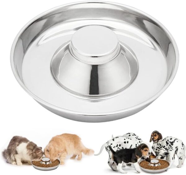 Puppy Slow Feed Bowl Puppy Weaning Bowl,Dog Feeder Bowl Whelping Dishes,Slow Feed Bowl Stops Dog Food Gulping Bloat and Rapid Eating Puppy Dish for Small Medium Large Dogs
