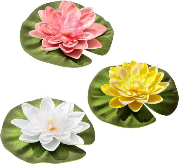 Blagdon Floating Lily, 5 ½” Diameter, Plastic Plant, Pond/Aquarium Decoration, White
