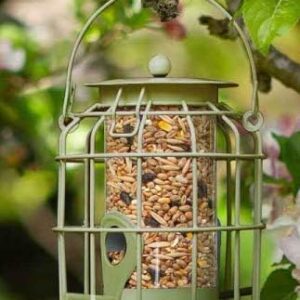 Garden Mile Bird Feeder, Squirrel Proof Cage, Ideal for Wild Bird Food Seeds, Nuts or Fat Balls Outdoor Garden Bird Squirrel Guard Feeder Hanging Wildlife (Smaller Bird Feeder for Seeds)