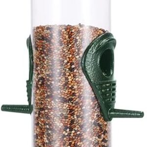 MIXXIDEA Metal Tube Bird Feeders for Outdoors Hanging Bird Feeders for Outside Wild Birds Feeder 6 Ports Hanging Bird Feeder Attract Birds in Your Lawn, Garden, Balcony (Green)