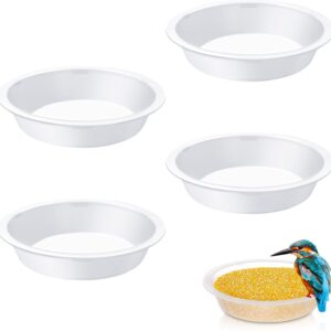 Partideal 4 Pieces of Bird Feeder Station Replacement Transparent Bird Feeder Bird Water Bowl Animal Lovers Garden Decoration Hanger Wildlife Bird Feeding Station Bird Bath