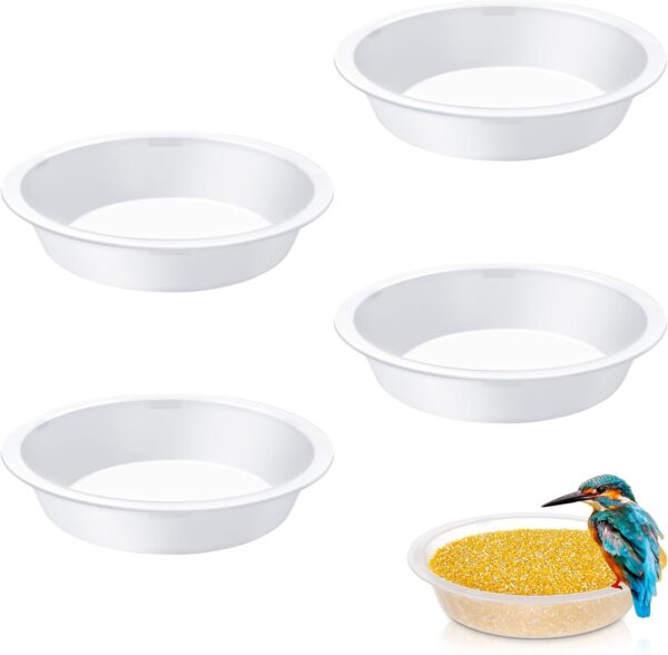 Partideal 4 Pieces of Bird Feeder Station Replacement Transparent Bird Feeder Bird Water Bowl Animal Lovers Garden Decoration Hanger Wildlife Bird Feeding Station Bird Bath