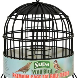 Supa Premium Wild Bird Cage Fat Ball Feeder, Deters Squirrels and Larger Birds Such As Doves & Pigeons