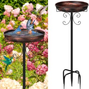 Yepper 35In Metal Bird Bath for Garden, Vintage Freestanding Birdbaths & Supports, Bird Baths Feeder Bowl for Outdoors Garden Patio Yard Lawn Decor, Upgraded 5-Pronged Base (Antique Bronze)