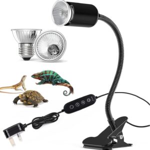 Eyeleaf Tortoise Heat Lamp - 2 Bulb 25W/75W UVA+UVB Reptile Heat Lamp with Brightness/Heat Control Tortoise Light Flexible Holder Durable Basking Lamp for Tortoise Snake Lizards Terrarium Amphibian