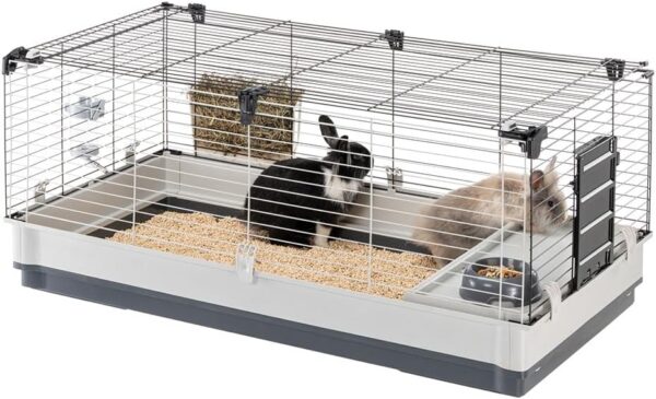 Ferplast Cage for Rabbits Guinea Pigs with Large Living Space, Small Animal House, Small Pet Cage, 120 x 60 x 50 cm