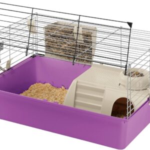 Ferplast Guinea Pig Cage Small Animal Cage CAVIE 15 made of Plastic, Accessories included, 70 x 47 x 37,5 cm