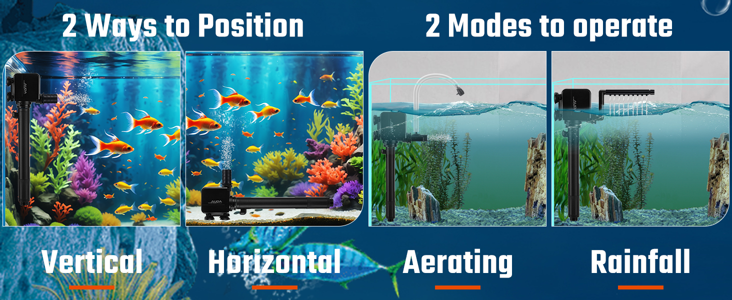 Fish Tank Filter Aquarium Filter Green Water Cleaning Filter Pump Submersible Water Pump