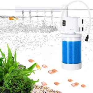 AQQA Internal Fish Tank Filter,8W Submersible Aquarium Filter Pump with Adjustable Water Flow, Fish Tank Filter Pump with Aeration & Rainfall for 60-220L Fish Tank