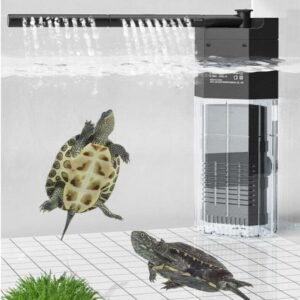 LONDAFISH Quiet Multi-Function Built-in Fish Tank Aquarium 3-Stage Filter with Water Pump，Mute Turtle Filter Water Submersible Filter For Turtle Tank Aquarium Filtration