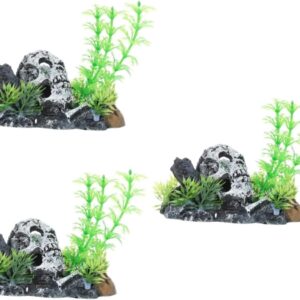 BESPORTBLE 3pcs Reptile Pet Landscaping Skeleton Aquarium Cave Fish Tank Cave Hideouts Reptile Hide Fish Hide Cave Lizard Tank Accessories Leopard Gecko Hide Tall Aquarium Reptile Tank Resin