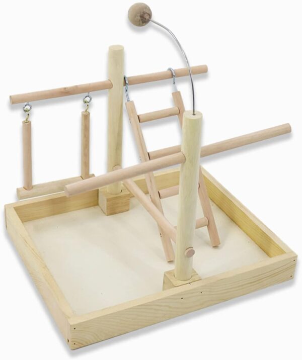 Fhsqwernm Bird Swing Parrots Cage Toy Swing Wooden Ladder Training For Small Size Birds Parrots Playstand