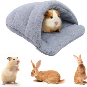 Guinea Pig Bed Hamster Bed Sleeping Bag Cave Nest Cushion Soft Warm Slippers Guinea Pig House Pet Winter Bedding Cage Accessories for Small Animal Squirrel Hedgehog Rat Chinchilla Ferret (Grey)