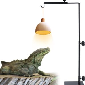 Patioer Reptile Lamp Stand Pet Lamp Bracket Adjustable Metal Floor Light Lamp Holder Lamp Support for Reptile Succulent Plants Glass Terrarium Heating Light, Small Size