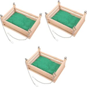 Yardwe 3 Sets Hamster Hammock Toy Small Animal Nest Hanging Small Animal Removable Cage Winter Hammock Hamster Bed Hanging Mat Small Pet Hammock Hamster Cage Decor Home Decoration Wooden