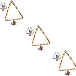 Yardwe 3pcs Bird Toy for Parrot Bird Climbing Swing Parrot Swinging Bridge Parrot Swings Pet Training Triangle Swing Suspension Bridge To Climb