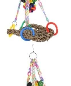Yardwe 4 Sets Parrot Summer Hammock Bird Cage Toy Decor Bird Hammock Bird Perch Climbing Bird Swing Funny Bird Swing Bird Swing for Cockatiel Funny Bird Stand The Bird Birdcage Bird Straw